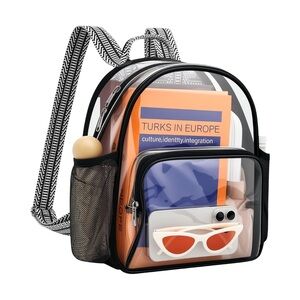 Transparent Kids Backpack with Black Trim 12”x 6”x12”